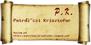 Petróczi Krisztofer névjegykártya