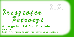 krisztofer petroczi business card